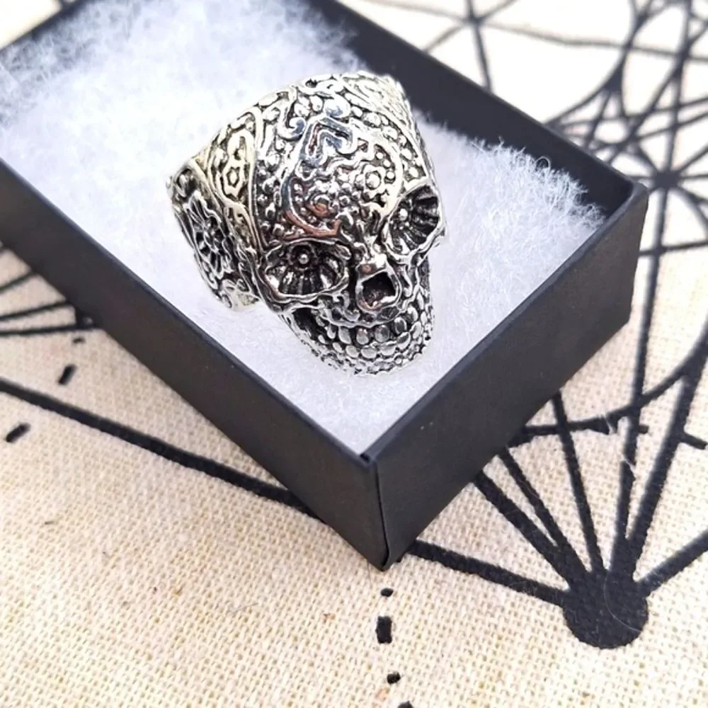 Sugar skull ring size 10 day of the dead dia de los muertos